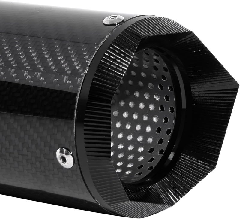 YZCHAIN Motorcycle Exhaust,Motorcycle Muffler Slip-On 2 Inch/51 MM,Carbon Fiber Slip on Exhaust Muffler,Universal Fit for Z900/GSXR750/CBR650, Heat Resistant, Black Round - Image 3